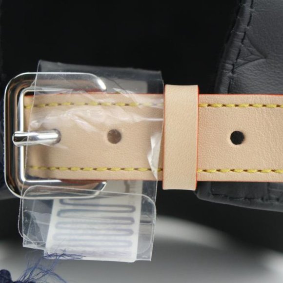 Louis Vuitton Size 60 Black Leather Monogram Shadow Cap Baseball Hat 123lv19 - Picture 6 of 12